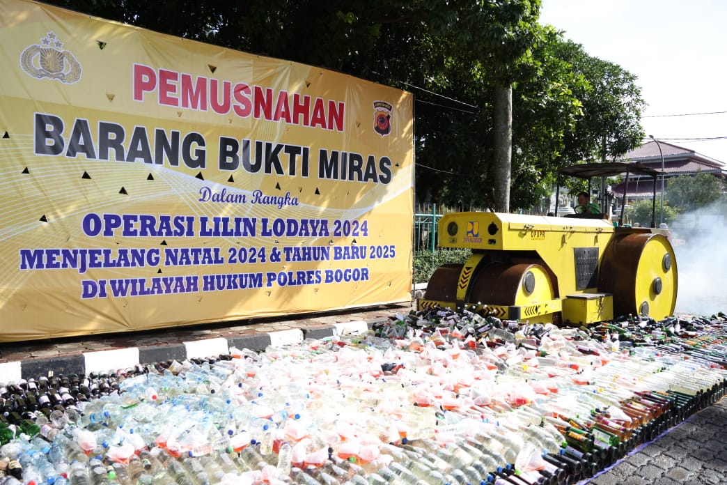 Pemkab Bogor Bersama Polres Bogor dan Kodim 0621 Musnahkan 15 Ribu Botol Miras Hasil Operasi Gabungan