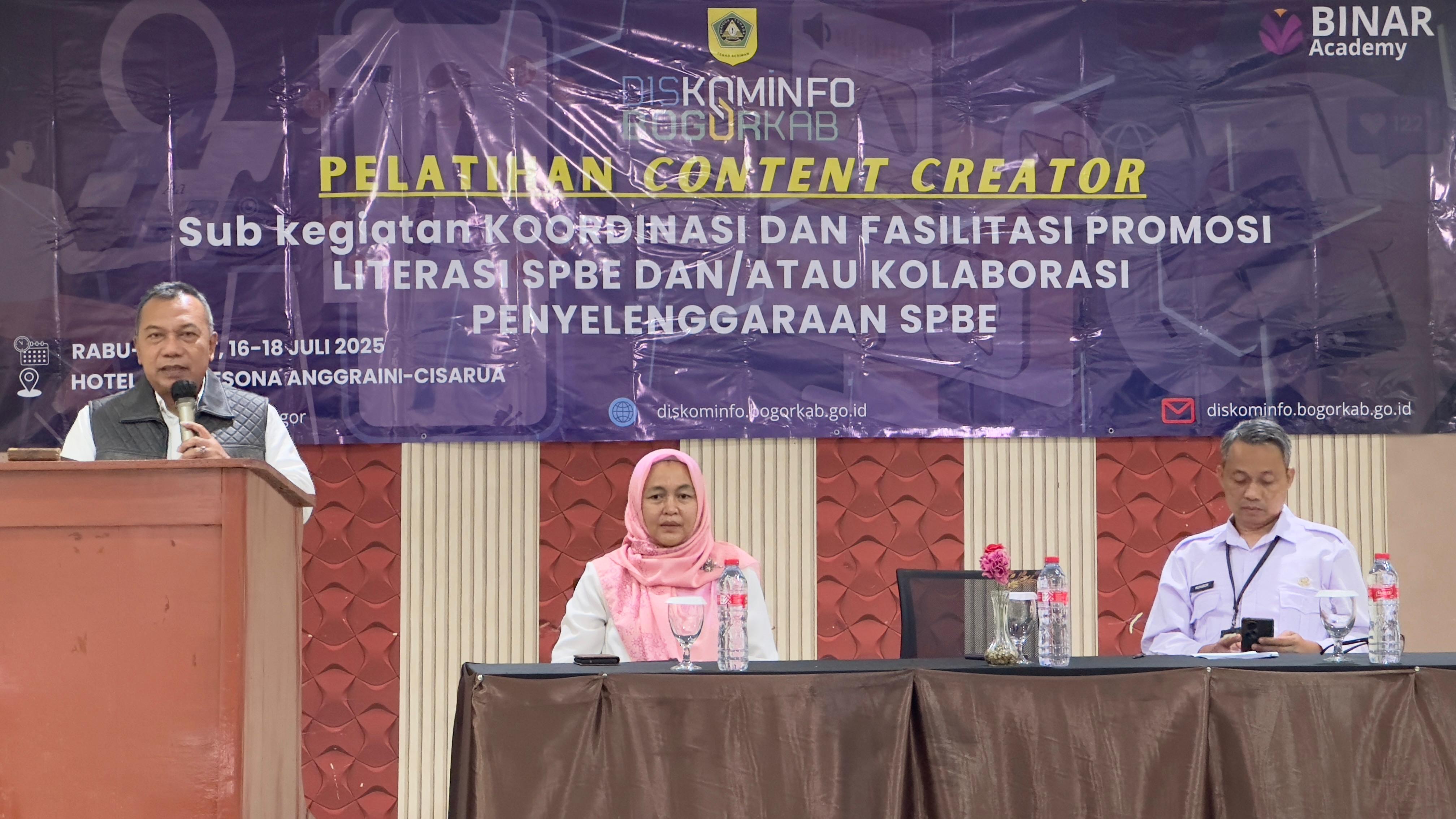 Diskominfo Kabupaten Bogor Perkuat Pemberdayaan Desa Lewat Pelatihan Konten Kreator