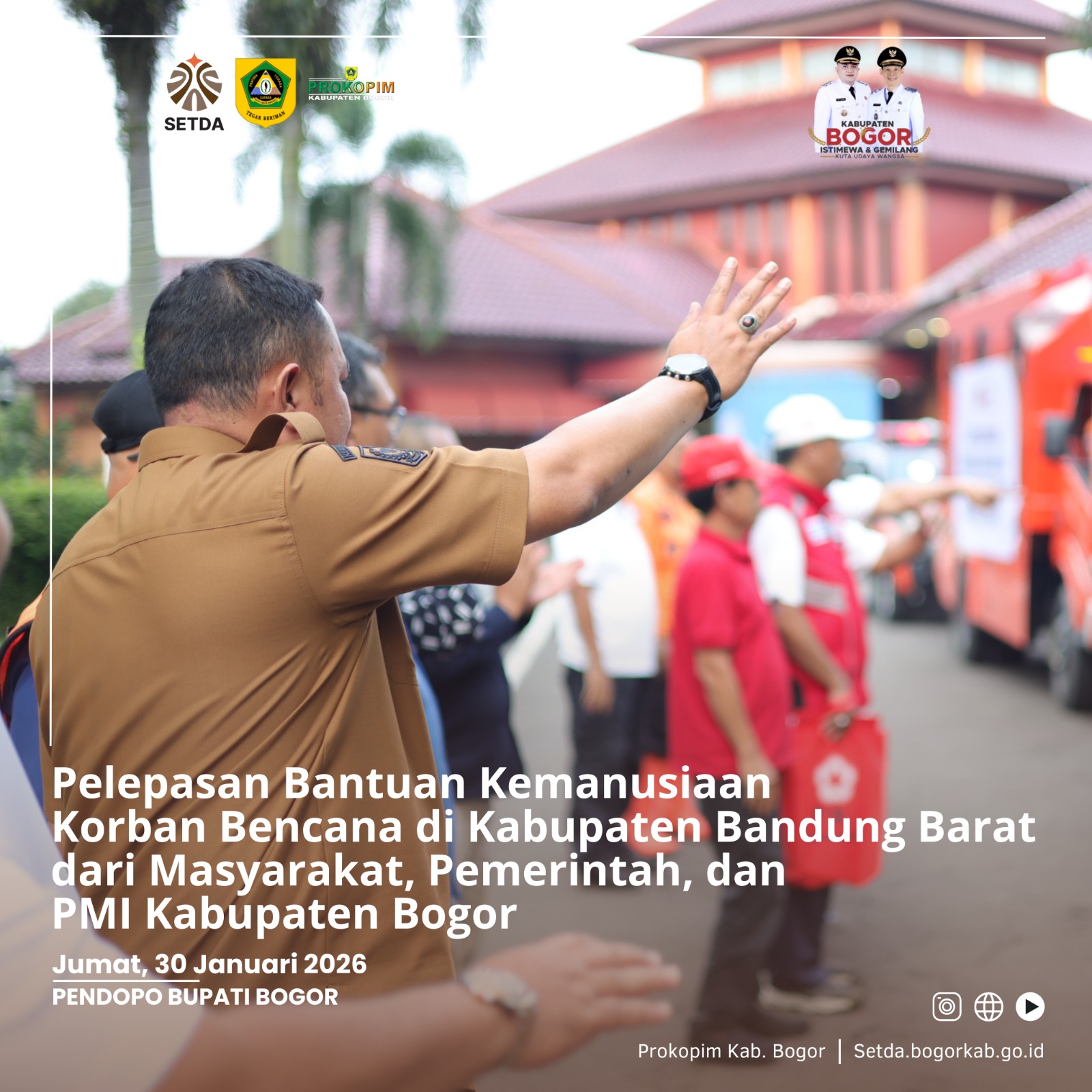 Bupati Bogor Lepas Bantuan Kemanusiaan untuk Korban Longsor di Kabupaten Bandung Barat