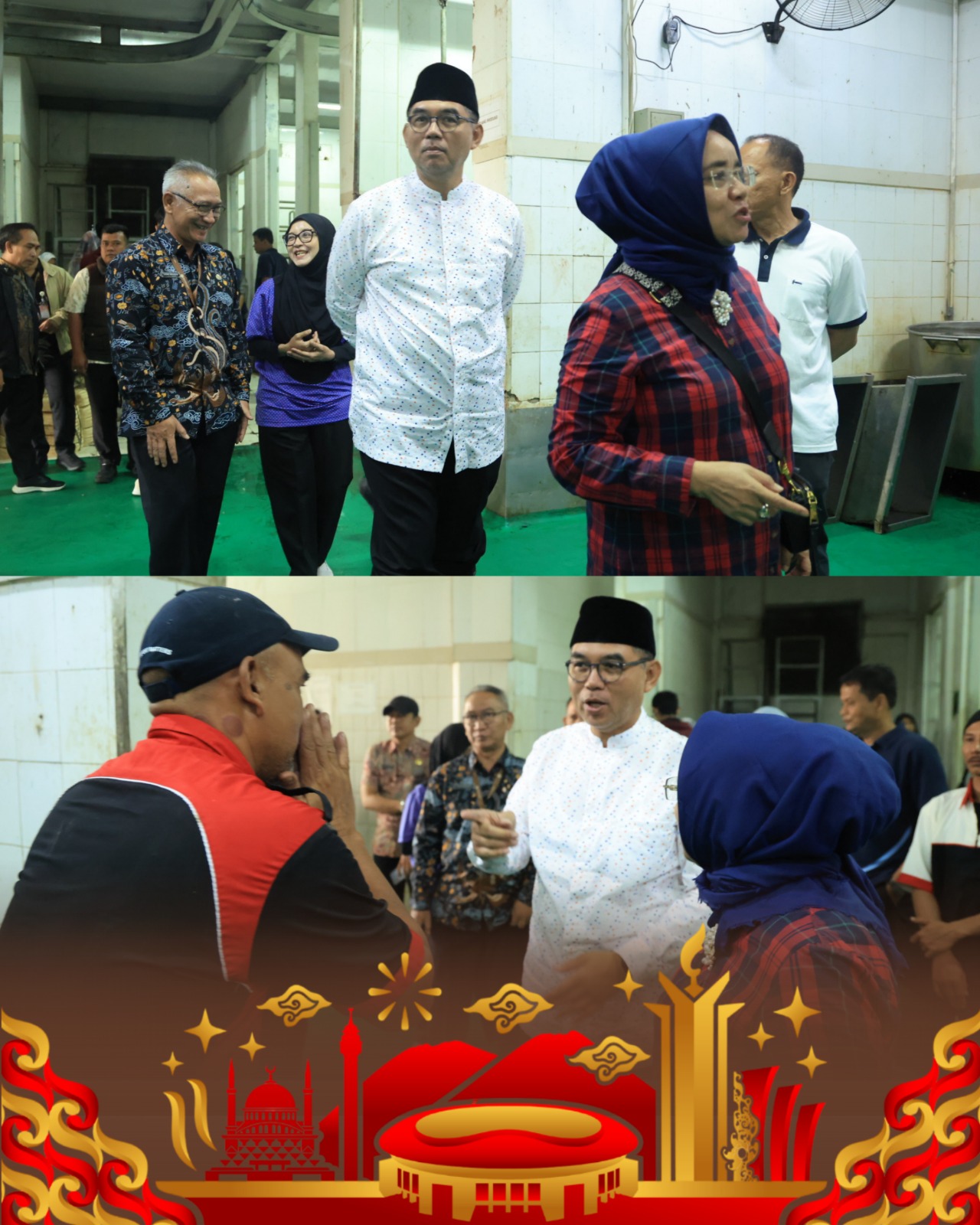 Sekda Ajat Tinjau Langsung Pemotongan Hewan Kurban di RPH Cibinong