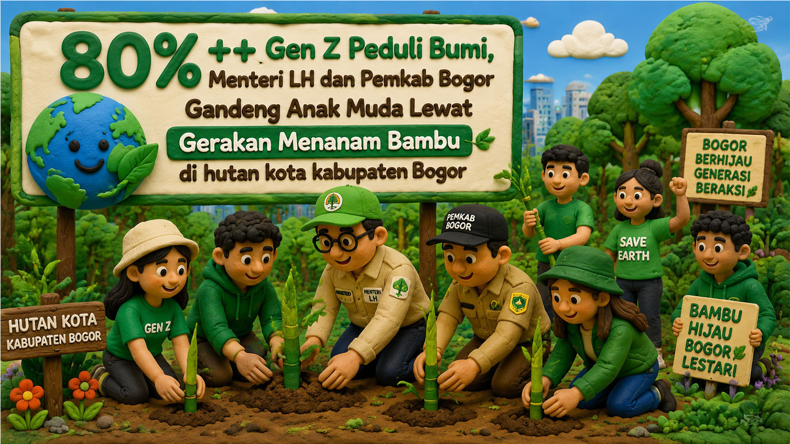 80%++ Gen Z Peduli Bumi, Menteri LH dan Pemkab Bogor Gandeng Anak Muda Lewat Gerakan Menanam Bambu