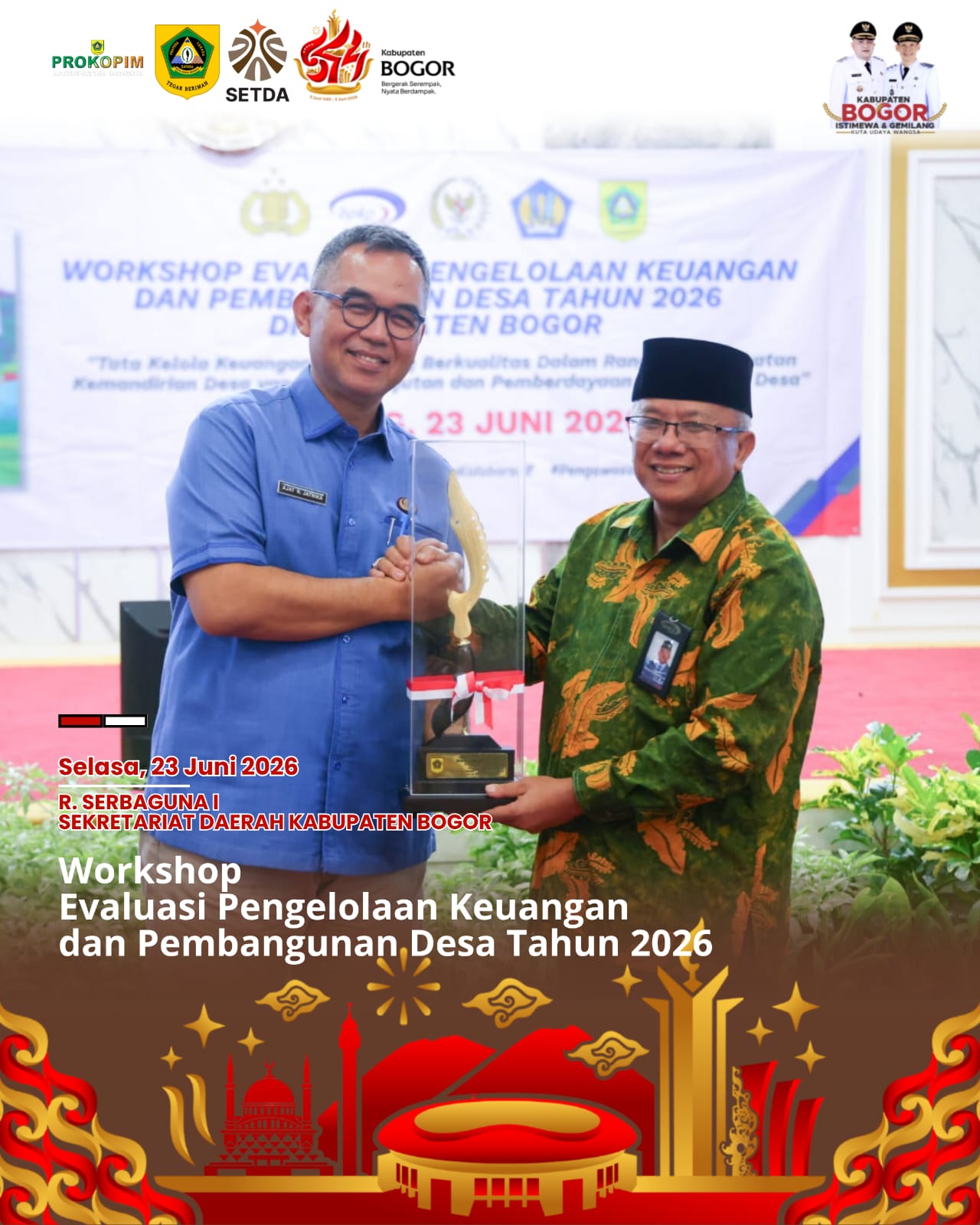 Pemkab Bogor Dorong Tata Kelola Desa yang Transparan dan Berdampak Melalui  Workshop Evaluasi Pengelolaan Keuangan dan Pembangunan Desa 2026