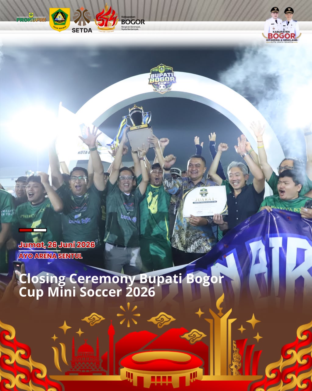 Bupati Bogor Perkuat Sinergi Dengan Kota Bogor Dan Insan Media Melalui Mini Soccer Bupati Bogor Cup 2026