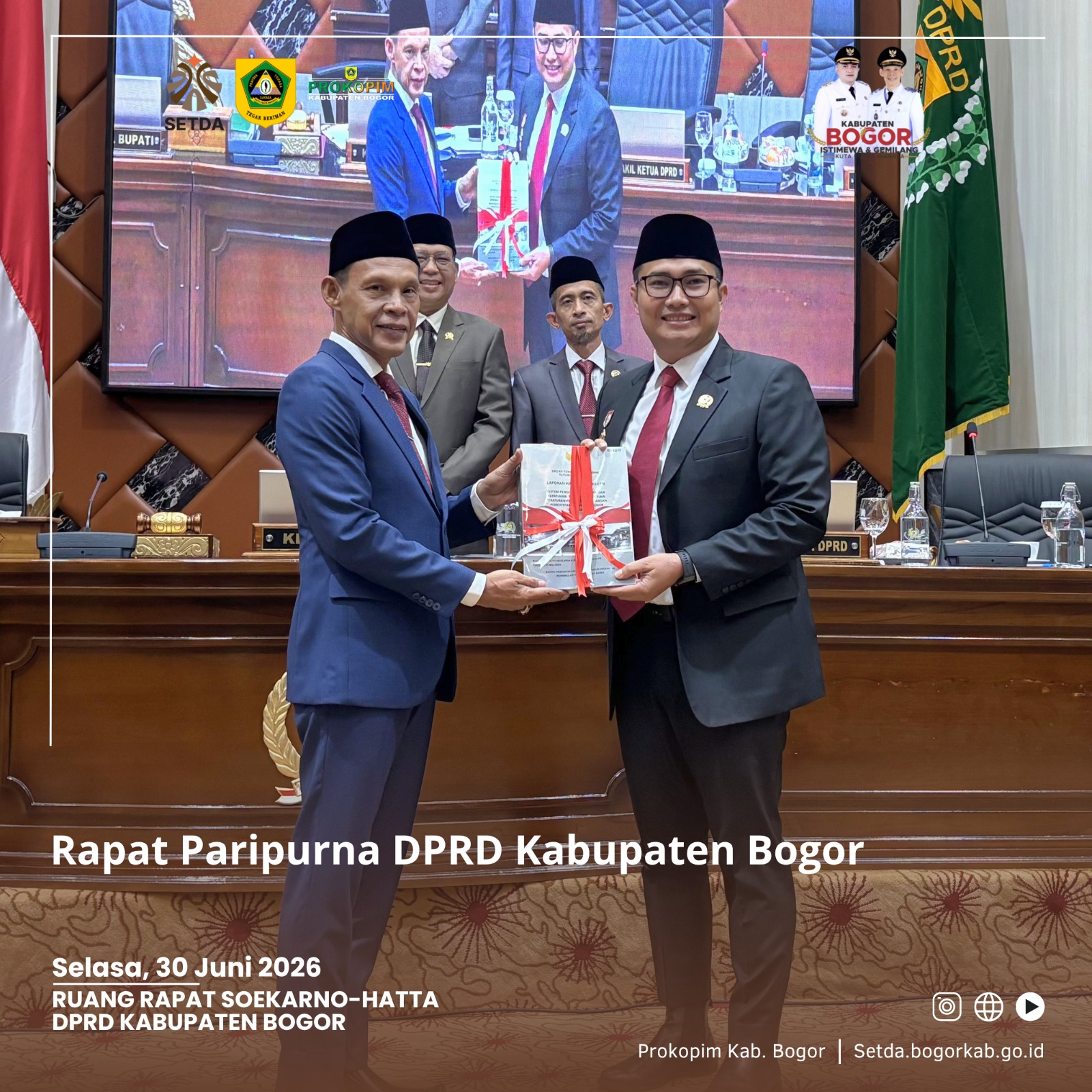Melalui Rapat Paripurna DPRD, Pemkab Bogor Serahkan Raperda Pertanggungjawaban Pelaksanaan APBD Tahun Anggaran 2025