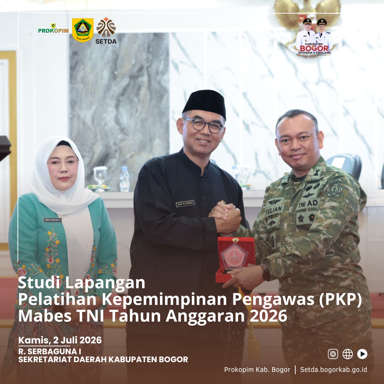 Pemkab Bogor Terima Studi Lapangan Pelatihan Kepemimpinan Pengawas PNS Mabes TNI TA 2026, Perkuat Sinergi dan Inovasi Pelayanan Publik