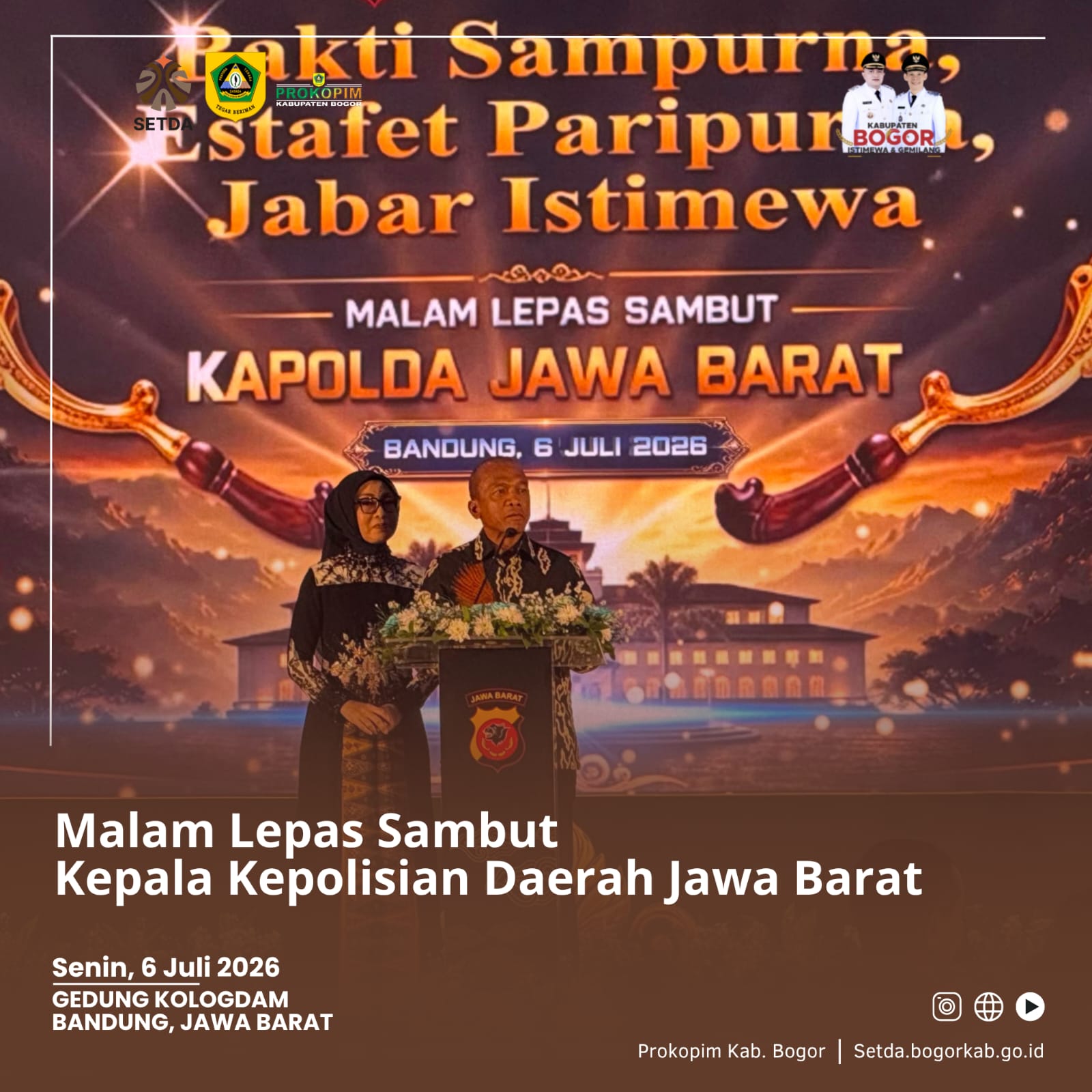 Bupati Bogor Hadiri Pisah Sambut Kapolda Jawa Barat