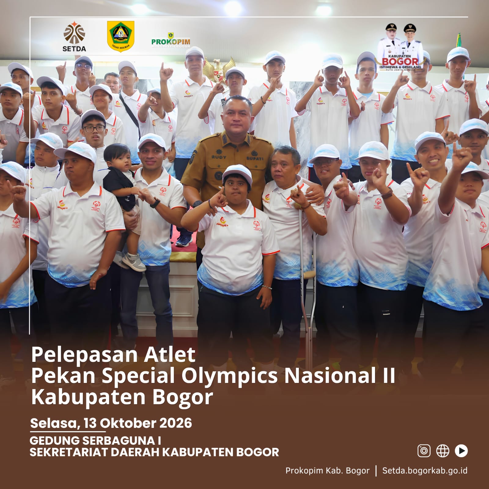 Bupati Bogor Rudy Susmanto Lepas Atlet Kabupaten Bogor, Siap Berjuang di PESONAS II